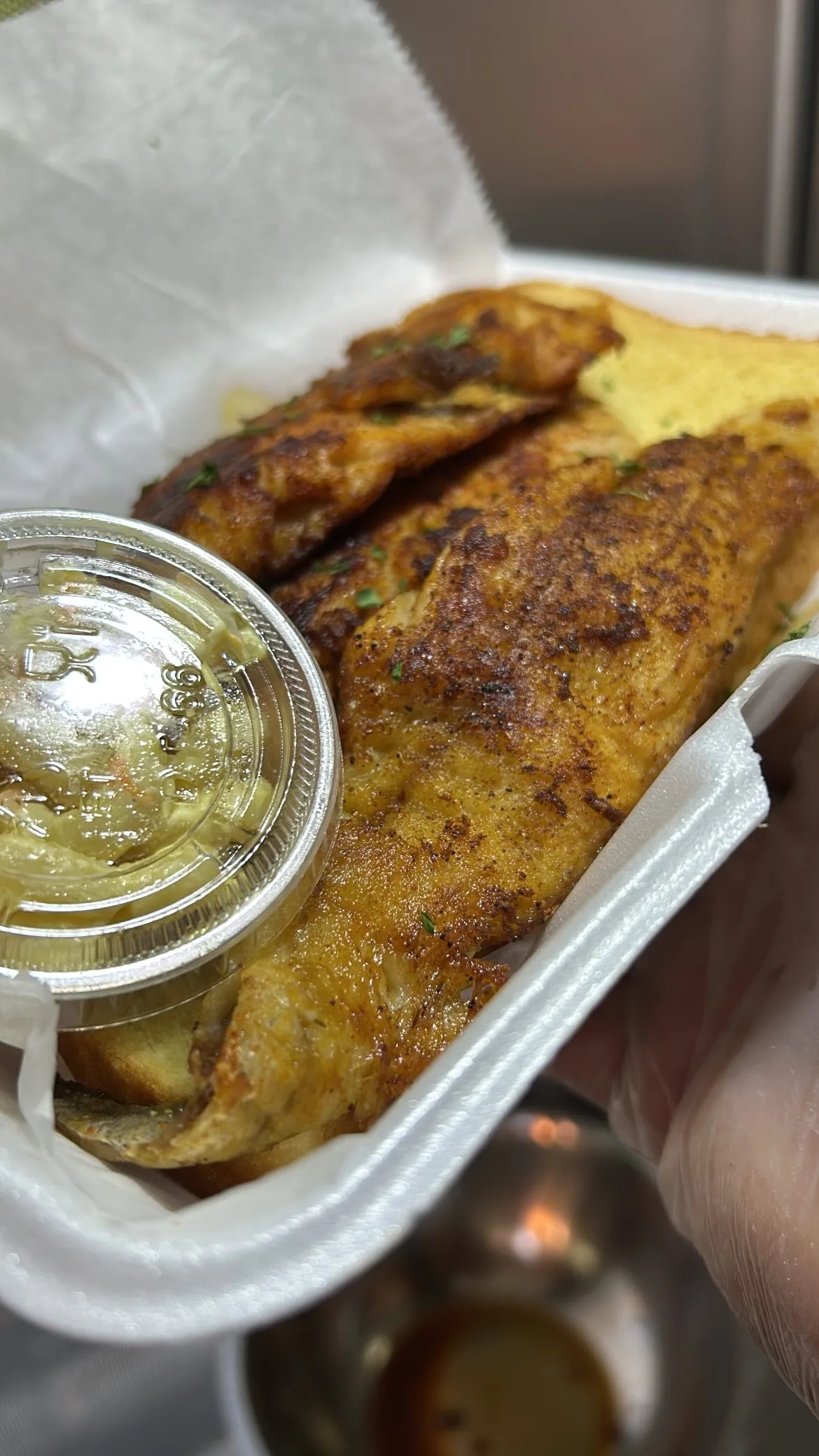 Pan seared whiting Swai sandwich